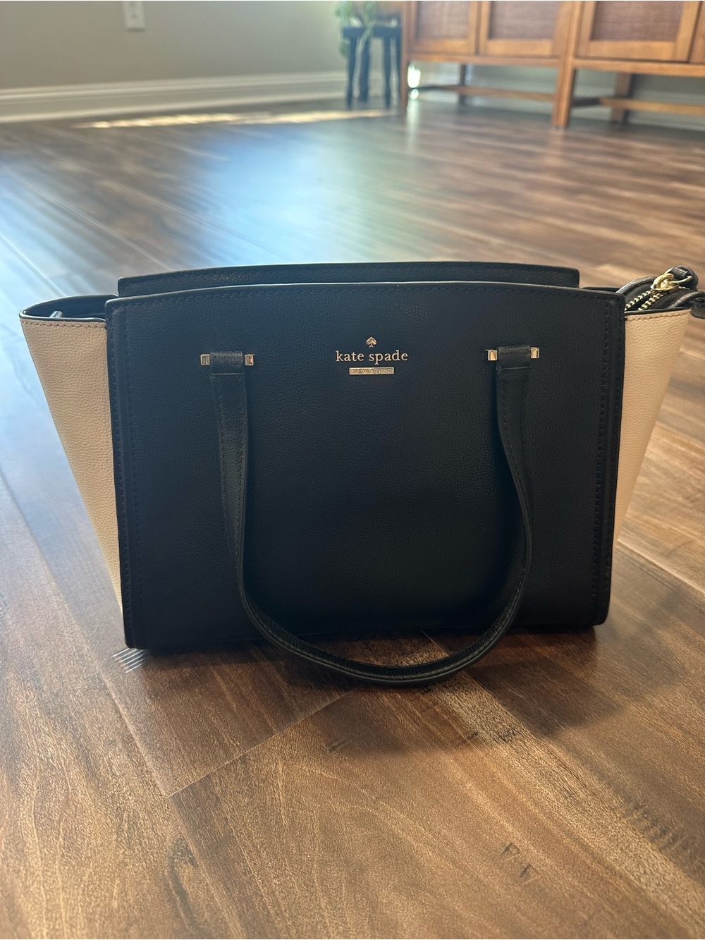 kate spade Black & Cream Two-Tone Satchel